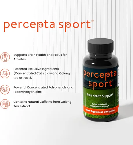 Miniatura 6 de Percepta Suplemento cerebral deportivo para atletas - Suplemento natural para la salud cerebral a base de plantas - Mejora el rendimiento