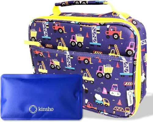 Miniatura 8 de kinsho Lonchera con bolsa de hielo para niñas y niños, bolsa aislada para guardería preescolar, cajas de contenedores para aperitivos y almuerzos