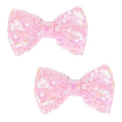 Miniatura 10 de Love Fairy - Horquilla de lazo con purpurina de 3 pulgadas, clip de lentejuelas brillantes para niñas, adolescentes y mujeres (negro)