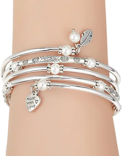 Miniatura 5 de FULU AUTUMN Pulseras de cuentas para mujer, pulseras de plata para mujer, joyería de disfraces, regalo de moda