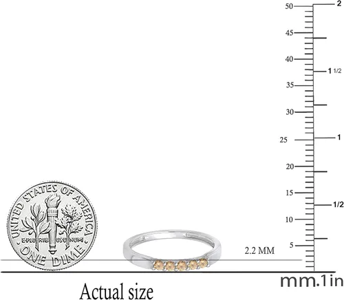 Miniatura 97 de Dazzlingrock Collection Anillo de boda redondo de 5 piedras preciosas o diamantes para mujer en oro macizo de 10 K/14 K/18 K