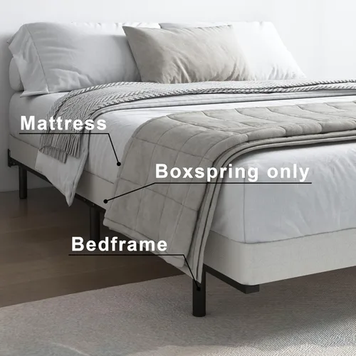 Miniatura 7 de Vehowy Base de resorte de 4 pulgadas para cama king, base de resorte solo tamaño king, base de colchón de servicio pesado, base de cama de metal