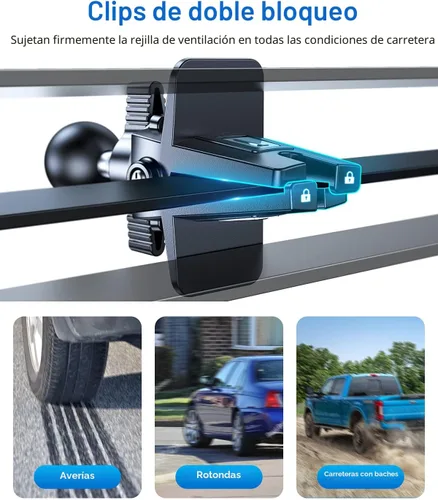 Miniatura 2 de andobil 2026 Soporte para teléfono de coche mejorado para ranura, clip de metal resistente militar para ventilación de teléfono para su automóvil