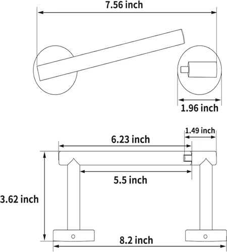 Miniatura 5 de Soporte de papel higiénico dorado cepillado para baño, soporte de rollo de papel higiénico giratorio de doble poste, soporte de TP desmontable