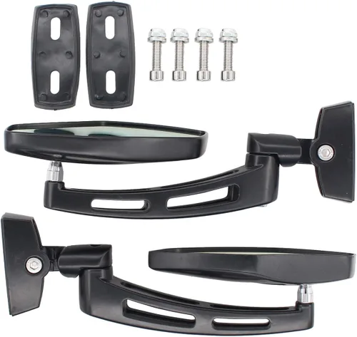 Miniatura 3 de NewYall Par negro Racing espejo retrovisor doble ajuste Sport Bike espejo lateral para Kawasaki para Suzuki para Honda CBR 250 600 929 954 1000 GSXR