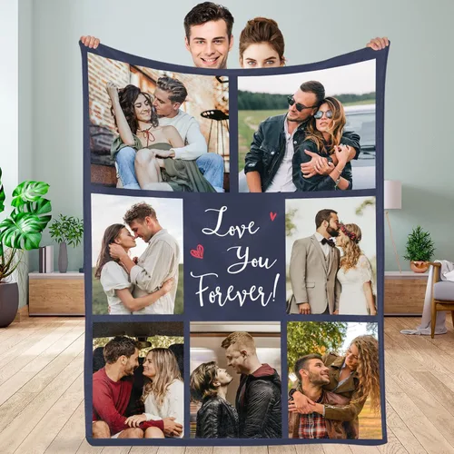 Manta personalizada con foto/texto, manta con imagen personalizada, regalos de amor, regalos personalizados para parejas para novio, novia, esposa,