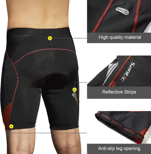 Miniatura 9 de Santic Pantalones cortos de ciclismo para hombre, pantalones acolchados para ciclismo, ropa de ciclismo