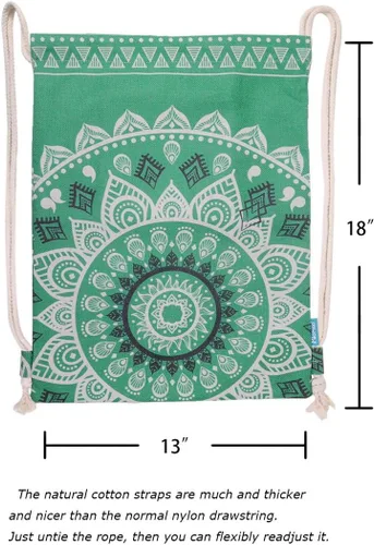 Miniatura 4 de Miomao Mochila con cordón estilo mandala, bolsa de lona para deportes de playa
