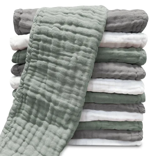 Miniatura 9 de Paños de muselina para eructos para bebé, 100% algodón, para unisex, niño, niña - Grandes 20" x 10", productos esenciales para recién nacidos, ultra