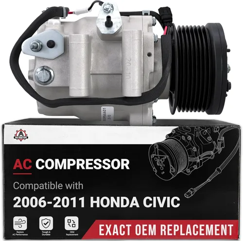 Miniatura 8 de Compresor de CA Honda CRV - Compatible con vehículos Honda CR-V 2002-2006, 2.4L - Reemplaza al compresor de aire acondicionado HVAC 10663AC