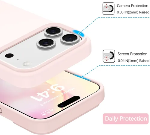 Miniatura 144 de GUAGUA Funda compatible con iPhone 17 Pro Max de 6.9 pulgadas, silicona líquida, goma de gel suave, delgada, forro de microfibra delgada