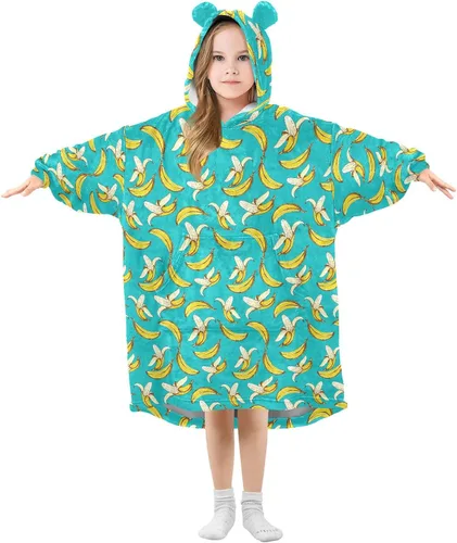 Mantas portátiles para niños, sudadera con capucha tipo manta de gran tamaño, suave y cálida, regalos para niños, niñas y adolescentes de 3 a 14