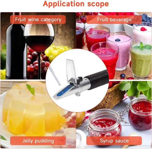 Miniatura 4 de QUMOX Refractómetro para pruebas Brix, escala 0-32% con ATC, ideal para monitoreo de savia en etapa temprana, jugo de frutas, vino y elaboración