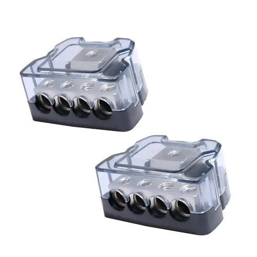 Miniatura 5 de Bloque de distribución de energía de 4 vías, calibre 0/2/4 AWG, calibre 4/8/10, amplificador estéreo de audio para automóvil, bloque de conexión a