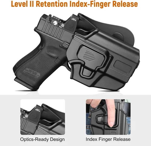 Miniatura 4 de Funda universal OWB para pistolas compactas y subcompactas, compatible con Glock 19/26/43/43X/43X MOS, FN Reflex, Hellcat pro, Taurus G2C, PSA