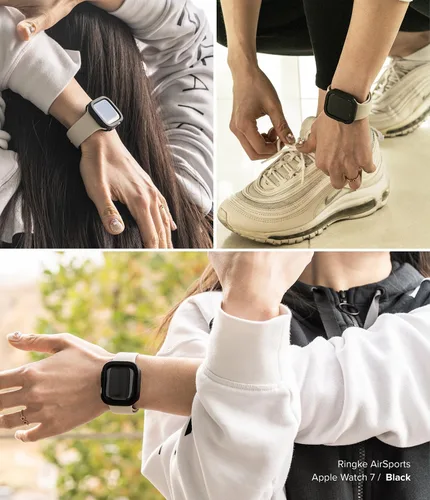 Miniatura 6 de Ringke Air Sports - Funda para Apple Watch Series 9, 8, 7 (1.772 in), SE 3, 2, 1 (1.732 in), [recortes a medida] Funda de poliuretano termoplástico