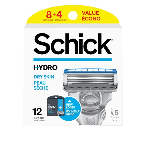 Schick Hydro 5 Recambios para cuchilla de afeitar con recortador, rellenos, 12 unidades