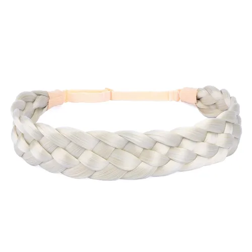 Miniatura 26 de Diadema clásica de cabello sintético trenzado de 5 hebras, trenzas gruesas y anchas, extensión de cabello con elástico para mujeres y niñas