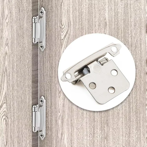 Miniatura 9 de Silverline 6 pares de bisagras de gabinete de cierre automático, para puerta de cocina con superposición variable, níquel satinado cepillado
