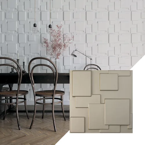 Miniatura 12 de Ekena Millwork WP20X20GOWH 19 5/8 pulgadas de ancho x 19 5/8 pulgadas de alto Gomez EnduraWall Decorativo 3D Panel de pared cubre 2.67 pies