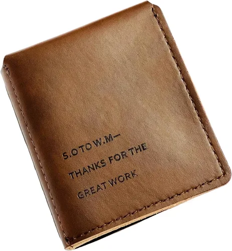 Miniatura 3 de costumebase WALTER MITTY WALLET secret life cuero genuino hecho a mano marrón, Marrón