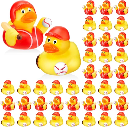 Miniatura 22 de Deekin Patos de goma de 2 pulgadas, recuerdos de fiesta deportiva a granel para eventos de equipo, suministros de fiesta de cumpleaños, regalo