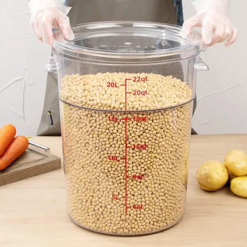 Miniatura 5 de Restaurantware Met Lux - Contenedor de almacenamiento de alimentos de 22 cuartos de galón, 1 recipiente redondo de almacenamiento comercial, tapa se
