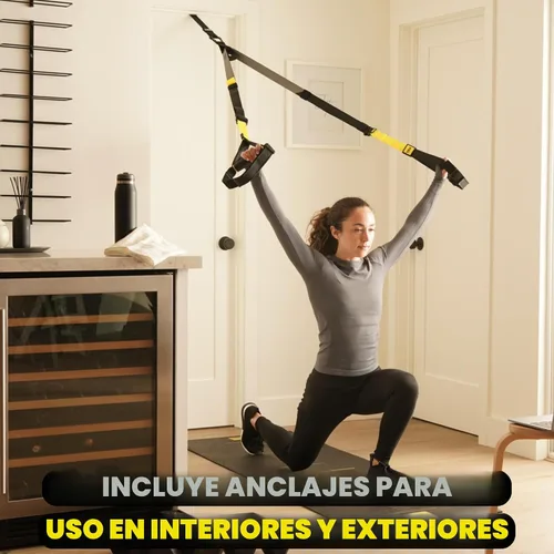 Miniatura 9 de TRX Formación. Entrenador de suspensión basic kit + ancla para puerta, complete full body entrenamientos para el hogar y en la carretera.