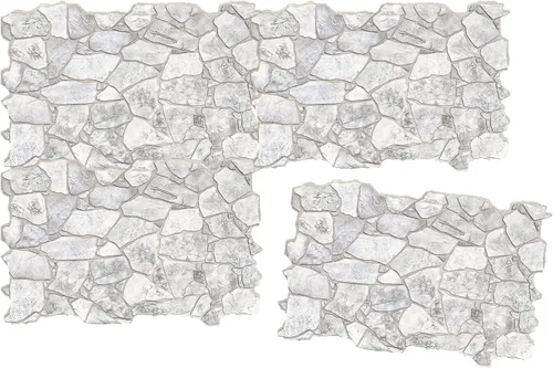 Miniatura 6 de Retro-Art - Paneles de pared 3D, paquete de 5, piedra silvestre en gris, PVC, 38.7 x 25 pulgadas, cubre 33.59 pies cuadrados, 244 WG