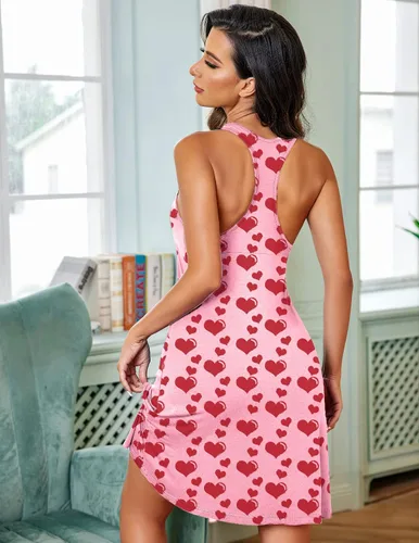 Miniatura 5 de Avidlove Camisón sin mangas para mujer, camiseta de dormir con espalda cruzada, sin mangas, ropa de dormir
