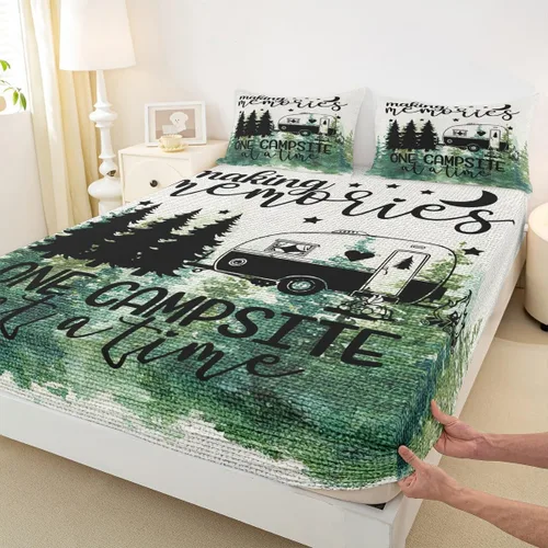 Miniatura 38 de Sábana bajera ajustable con estampado de leopardo, tamaño individual, juego de ropa de cama rústica con rayas de piel de cebra, decoración