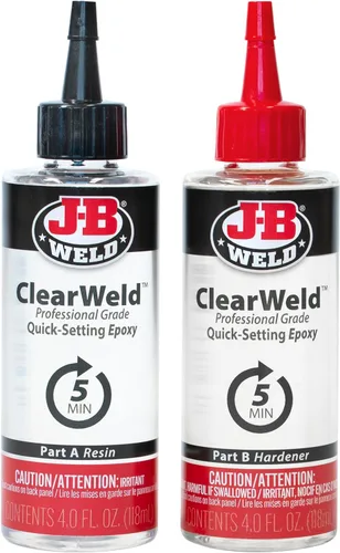 Miniatura 2 de J-B Weld Set epoxi ClearWeld de 5 minutos de tamaño profesional