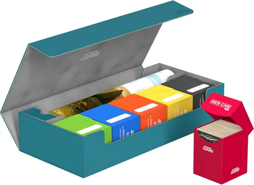 Miniatura 3 de Ultimate Guard Superhive 550+, Estuche para Mazo para 550 Cartas TCG con Doble Funda, Petrol/Gris, Compatible con Boulders, Cierre Magnético y Forro