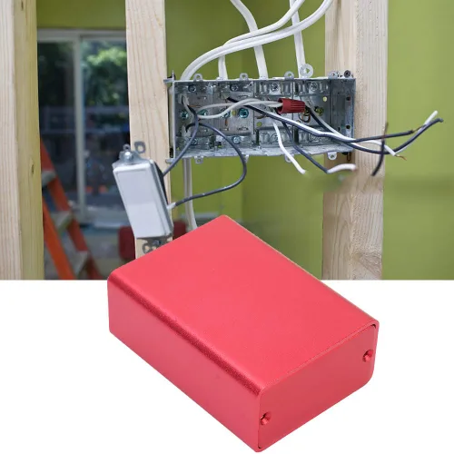 Miniatura 2 de Caja de circuito, caja de refrigeración de aluminio para instrumentos de bricolaje, caja de recinto de proyectos electrónicos, color rojo esmerilado