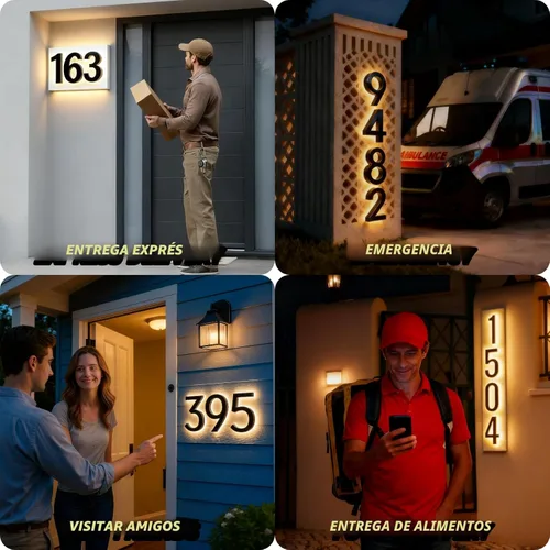 Miniatura 4 de Números de Casa Personalizados LED para Exterior con Iluminación, Números Grandes Personalizados con Energía Solar Retroiluminados, Números