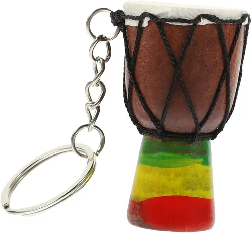 Llavero Djembe de percusión Djembe Llaveros de instrumentos musicales Llaveros para amantes de la música, llavero de tambor africano, colgante de