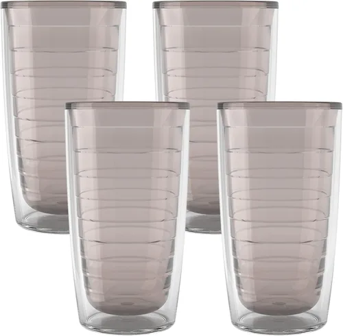 Miniatura 37 de Tervis - Vaso de viaje de mesa transparente y colorido Bayou View Collection fabricado en Estados Unidos, taza de viaje de doble pared con Surtido