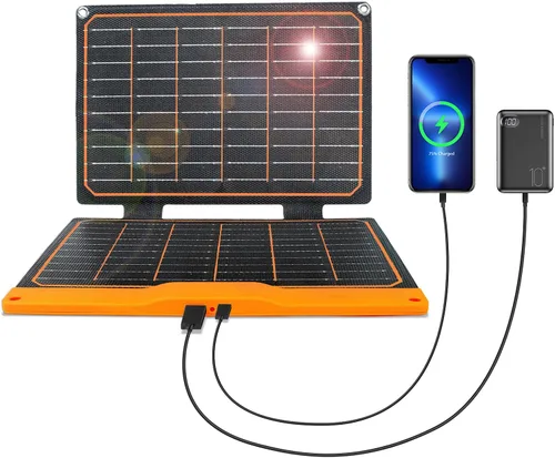 Miniatura 10 de Cargador de panel solar plegable con carga de puerto USB para smartphone, banco de energía, dispositivos pequeños (2 piezas de 6 W)