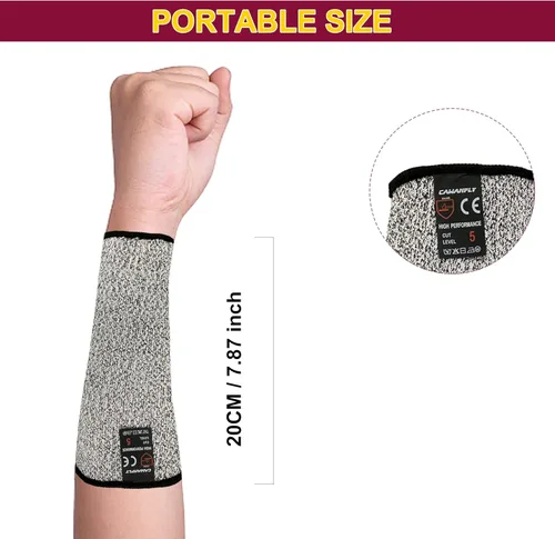 Miniatura 2 de 3 pares de mangas protectoras para brazos, resistentes a los cortes, protectores de brazo antiabrasión, brazalete de seguridad para jardín, cocina