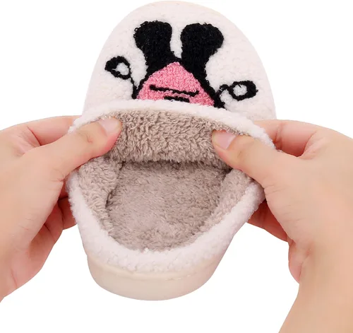 Miniatura 3 de Qubuwalk Christmas Elk Slippers Bad Cute Bunny Slippers Warm Fuzzy Slippers Cozy House Slippers for Women Men Slip-on Indoor Outdoor Slippers