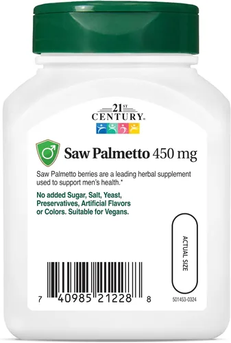 Miniatura 2 de 21st Century Saw Palmetto 450 mg cápsulas vegetales, 60