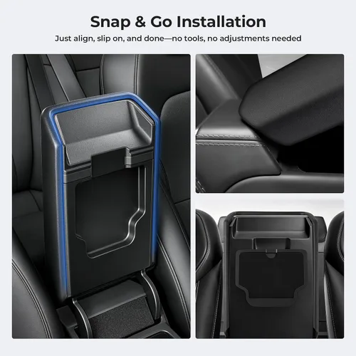 Miniatura 5 de Shademax Center Console Armrest Cover for Tesla Model Y Juniper 2025-2026 / Model 3 Highland 2024-2026 Non-Slip Waterproof Armrest Box Lid Pad