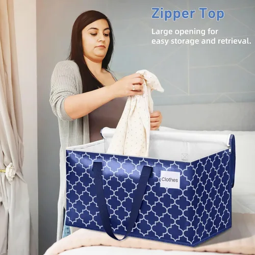 Miniatura 5 de Fabspace Bolsas de mudanza, suministros de mudanza extragrandes, bolsas de almacenamiento resistentes, bolsas de embalaje con cremalleras y asas