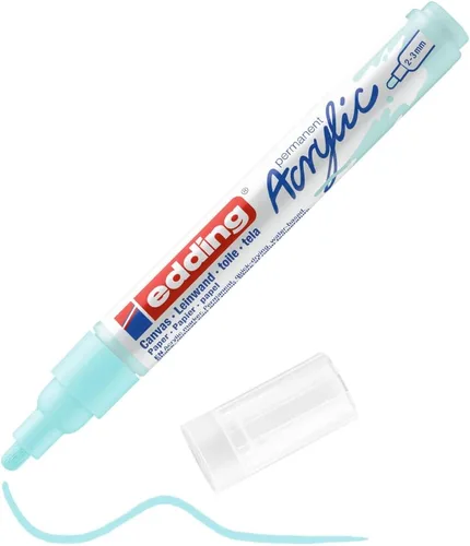 Miniatura 12 de edding 5100 Medium Grey-1 Punta redonda impermeable de 0.079-0.118 in, pintura acrílica para dibujar sobre lienzo, papel de arte y marcadores