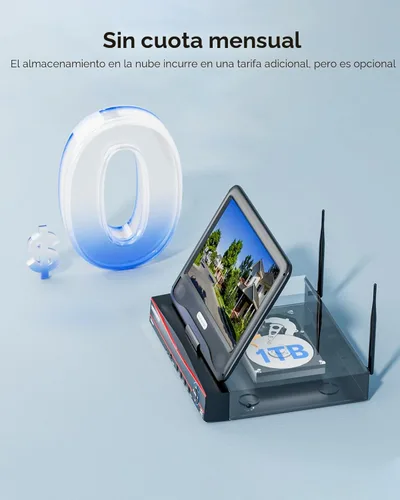 Miniatura 3 de Hiseeu [16 canales expandibles] Sistema de cámara de seguridad inalámbrica Pro 2.4G/5G, monitor LCD de 10.1" de 8MP, 4 cámaras para Negro-1