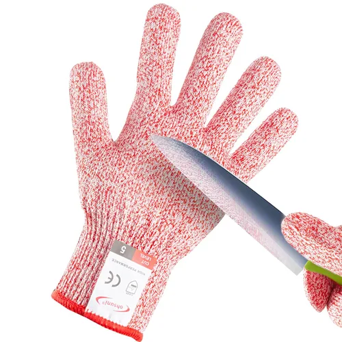 Miniatura 27 de Guantes resistentes a cortes, 4 pares de guantes resistentes a cortes de grado alimenticio, guantes de corte para cocina, pelado de ostras, Gris