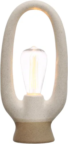 Miniatura 3 de Bloomingville Luz LED de gres de 12,5 pulgadas con esmalte reactivo para el hogar y la oficina, color blanco