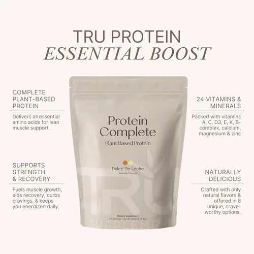 Miniatura 3 de TRU Supplements Proteína en polvo a base de plantas, BCAA, EAA, 0.71 onzas de proteína vegana de arroz integral y guisante, 100 calorías, 27
