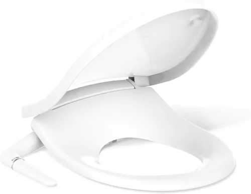 Kohler PureWash M250 - Asiento de inodoro redondo manual para bidé, color blanco, tapa de cierre silencioso que evita golpes, fácil instalación con