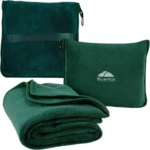 Miniatura 15 de BlueHills - Manta y almohada premium suave y alta para viajes en avión, esenciales para vuelos largos, manta larga para llevar en la bolsa con clip